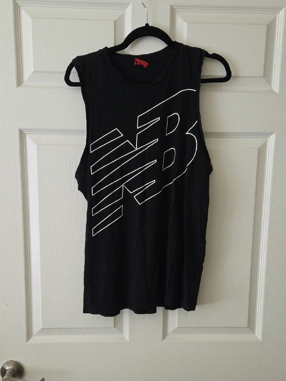 New Balance Black Tank with White Outline Logo